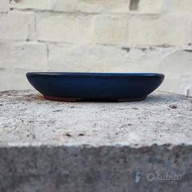 Vaso ovale gres smaltato per bonsai GS07O
