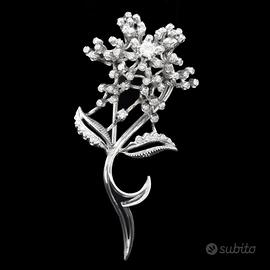 SPILLA FLOWER IN ORO BIANCO 18 KT DIAMANTI 0.81 CT