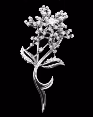 SPILLA FLOWER IN ORO BIANCO 18 KT DIAMANTI 0.81 CT