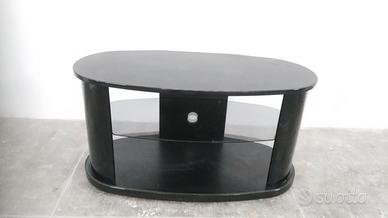 Tavolino porta TV con ruote + n.1 ripiano in vetro