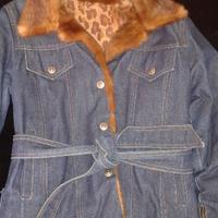 Giacca di jeans, imbottita con finiture in pellicc