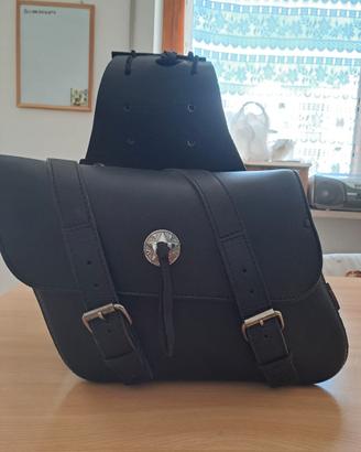 Borse laterali in pelle da moto Custom + borsello