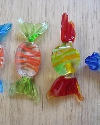 Caramelle in vetro di Murano e collier bigiotteria