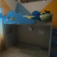 Cameretta Letto a castello con scale e pedana