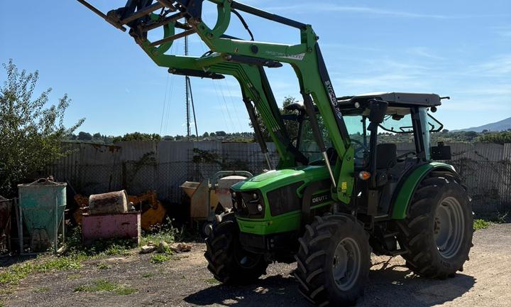 Deutz 5080 caricatore frontale 2 forche e benda