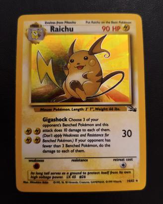 Raichu Eng Fossil Pokemon EXC vintage PSA BGS