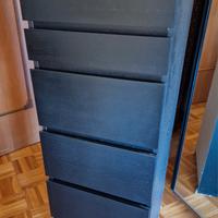 Cassettiera nera in legno