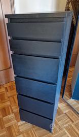 Cassettiera nera in legno