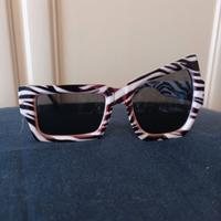 occhiali da sole unisex bianco e nero nuovo
