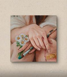 Piccolo quadro simbolico d'arredo, dipinto a mano