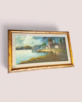 Quadro Paesaggio – Lago Panoramico Cornice  legno