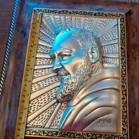 quadro in argento Padre Pio