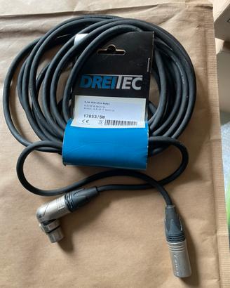 Cavo microfonico Dreitec XLR Neutrik 5 mt