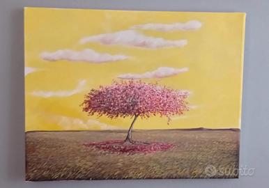 Quadro albero della vita  Sfondo Giallo 