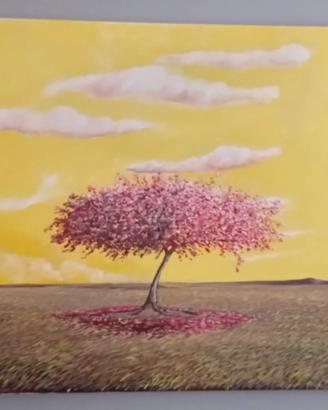 Quadro albero della vita  Sfondo Giallo 