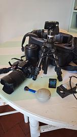 nikon d5500 + 2 obiettivi+ zaino+seconda batteria 
