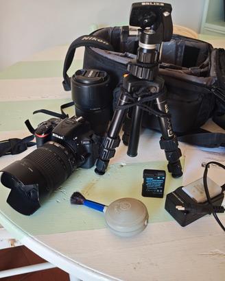nikon d5500 + 2 obiettivi+ zaino+seconda batteria 