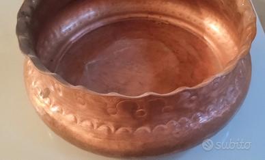 Portavaso in rame vintage da 22 centimetri