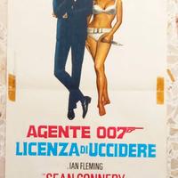 007 LICENZA DI UCCIDERE LOCANDINA CINEMA ORIGINALE