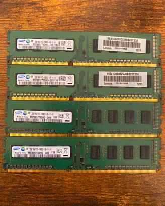 Kit RAM DDR3 8GB (4x2GB) Samsung PC3-10600U per PC