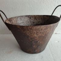 Secchio muratore vintage in ferro