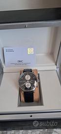 iwc portoghese, quadrante panda nero, scatola E ga