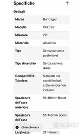 Bontrager XXX 29 TLR  alluminio
