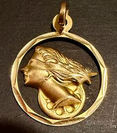 Ciondolo vintage Dea/Ruota della Fortuna, Oro 750