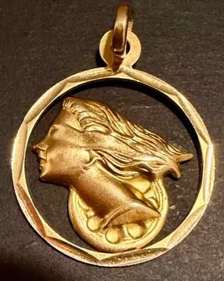 Ciondolo vintage Dea/Ruota della Fortuna, Oro 750