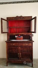 Credenza Cristalliera Anni '30 in Legno 