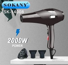 Asciugacapelli phon 2000 watt professionale Sokany