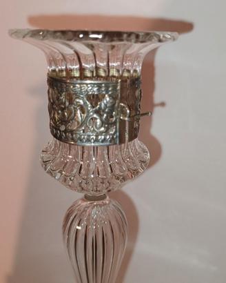 Porta Candela Sovrani in Vetro di Murano e Argento