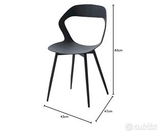 Set di sei sedie nere