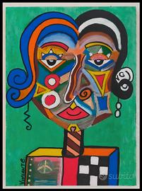 5 Quadri posters Ritratti pop naif