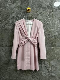 Abito Simil Blazer Spalline Imbottite Rosa Zara
