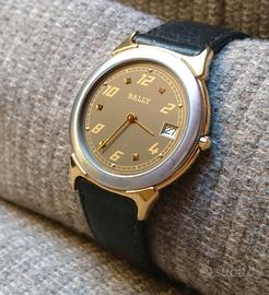 Orologio al quarzo placcato oro Bally ref. 73.01