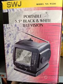 TV portatile bianco e nero SWJ