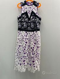 Vestito pizzo bianco e viola di Silvia heach