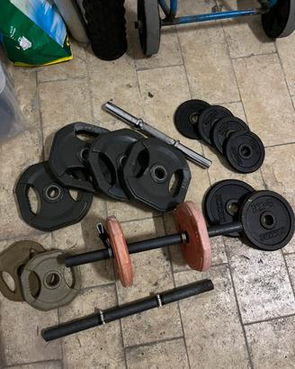 Set bilanciere + manubri + pesi