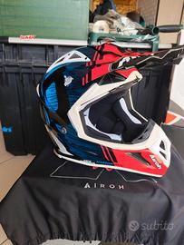 Casco Cross Carbonio Aviator Ace Kybon blue/red gl