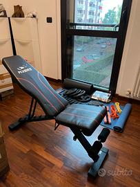 Panca palestra pieghevole + set pesi