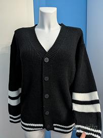 Cardigan nero lana Made in Italy R13 Tg S
