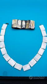 Set collana madreperla + bracciale effetto corno