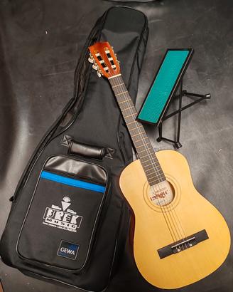 chitarra + custodia + poggiapiedi