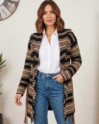Cappotto in lana a righe. Nuovo. Taglia 38 Eu.
