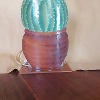 Lampada vintage in vetro cactus