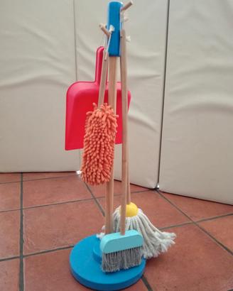 Gioco bambini set per pulizie (in legno)