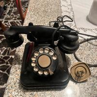 Telefono fisso vintage a rotella nero