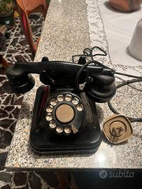 Telefono fisso vintage a rotella nero