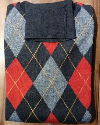Maglione collo alto a rombi